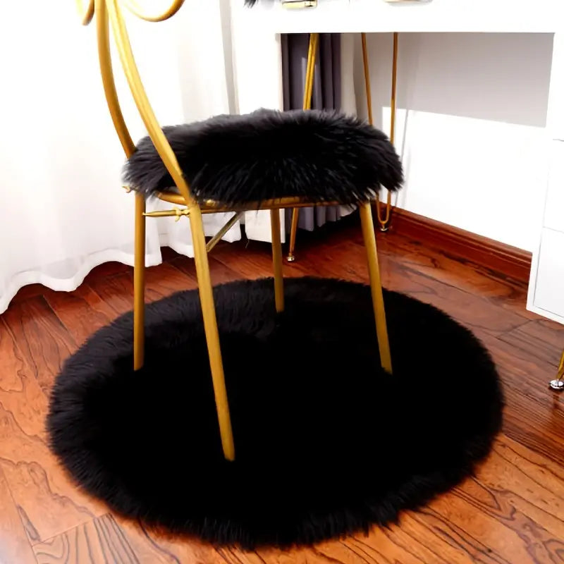 Fluffy Round Faux Fur Cushion Mat - Home Decor 15.7in