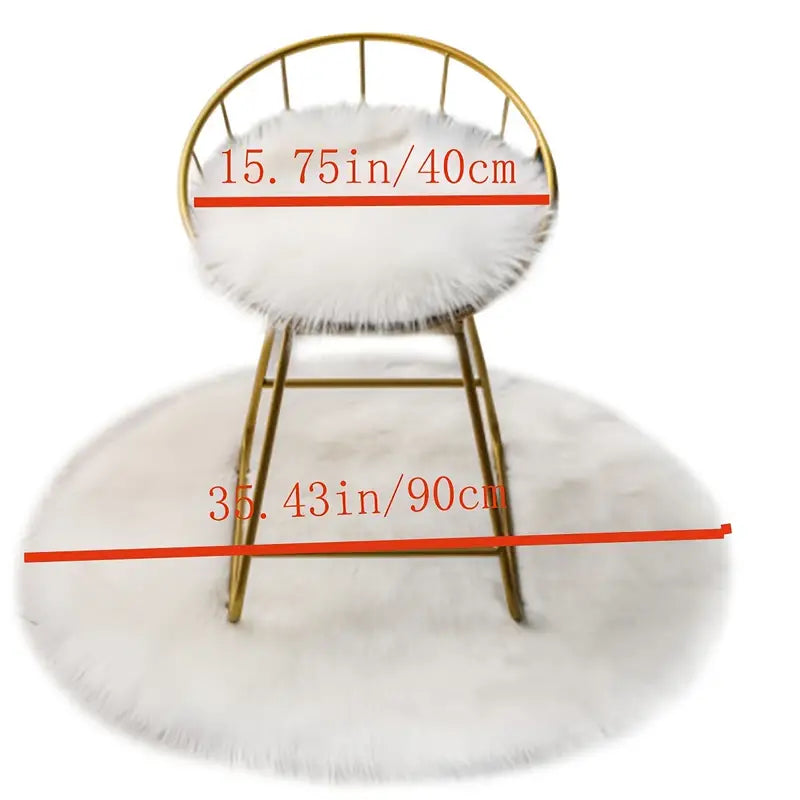 Fluffy Round Faux Fur Cushion Mat - Home Decor 15.7in
