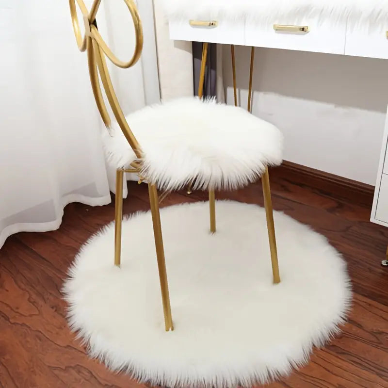 Fluffy Round Faux Fur Cushion Mat - Home Decor 15.7in